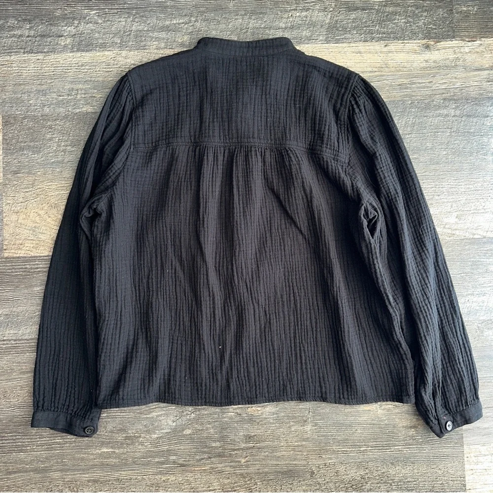 J. CREW black soft gauze Fresco top XL